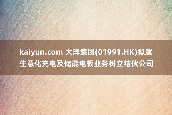 kaiyun.com 大洋集团(01991.HK)拟就生意化充电及储能电板业务树立结伙公司