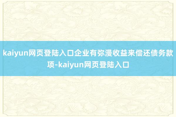 kaiyun网页登陆入口企业有弥漫收益来偿还债务款项-kaiyun网页登陆入口