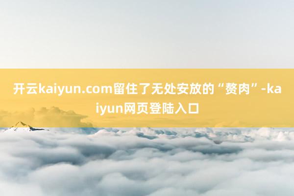 开云kaiyun.com留住了无处安放的“赘肉”-kaiyun网页登陆入口