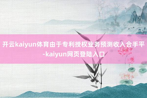 开云kaiyun体育由于专利授权业务预测收入合手平-kaiyun网页登陆入口